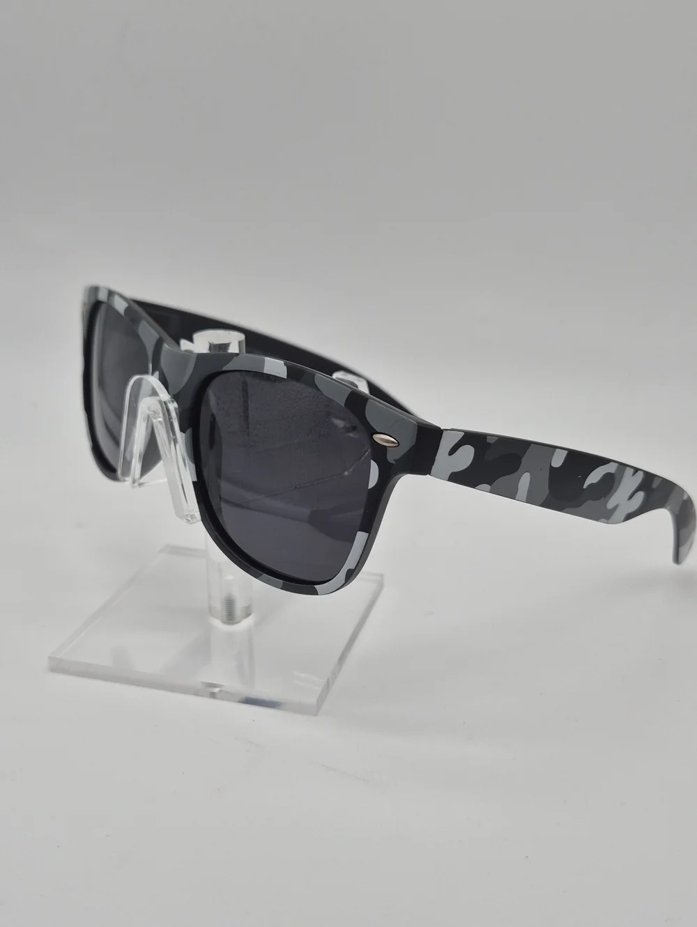 Men's Grey Camo Sunglasses - Matte Grey Frame with Dark Lenses